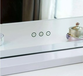 Oglindă cosmetică, sistem iluminare LED cu 3 culori, Senzor Tactil, Luminozitate Reglabilă, Alb, GLAM 14