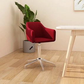 331194 vidaXL Scaun de bucătărie pivotant, roșu vin, material textil