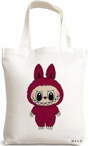 Sacosa de Panza pentru Cumparaturi, Geanta Tote, model Labubu 2 38 x 34.5 cm, Alba, BEKZ®