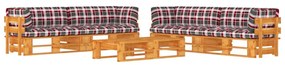 3067033 vidaXL Set mobilier paleți, 6 piese, maro miere, lemn de pin tratat