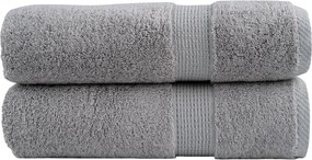 vidaXL Prosoape de duș premium, SOLUND 2 buc gri 70x140cm 600 gsm