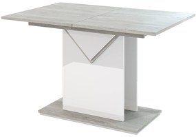 Masă de sufragerie Tonfir (gri deschis + alb lucios) (pentru 6 până la 8 persoane). 1055260