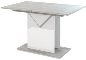 Masă de sufragerie Tonfir (gri deschis + alb lucios) (pentru 6 până la 8 persoane). 1055260