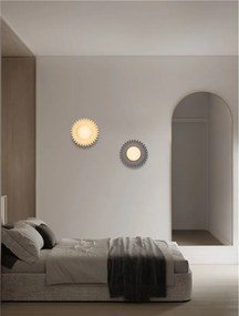 Aplica decorativa ceramica crem, sticla alb, PETEL