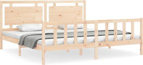 vidaXL Cadru de pat cu tăblie, 180x200 cm, lemn masiv