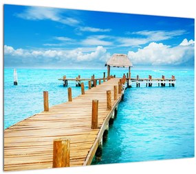 Tablou pe sticlă - Ponton (70x50 cm)