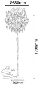 Lampadar de cristal 5xG9/40W/230V negru