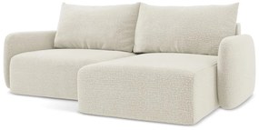 Colțar crem extensibil/cu spațiu de depozitare (cu colț pe partea dreaptă) Kalena – Makamii