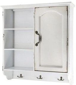 Etajera de perete shabby chic, din lemn reciclat si metal