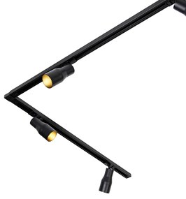 Sistem de iluminat pe șină modern cu 5 spoturi negre monofazate - Iconic Kohua