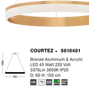 Lustra LED dimabila, design modern COURTEZ, 60cm