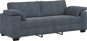 vidaXL Canapea cu 3 locuri gri închis 220x77x82 cm catifea