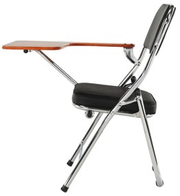 Scaun conferinţă cu măsuţă, negru/natural, TEKER