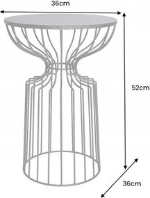 Masuta auxiliara design unicat Variation 50cm, negru