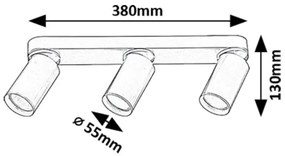 Spot Rabalux 73077 MIRINA 3xGU10/5W/230V auriu