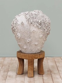 Vaza decorativa alba din ceramica D40cm Teral