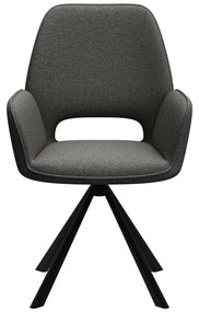 Scaun de sufragerie gri închis cu cotiere Graham – Actona