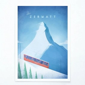 Poster Travelposter Zermatt, 30 x 40 cm
