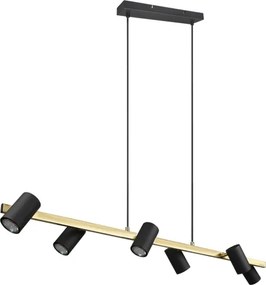 Trio - Lustră MARLEY pe cablu, 6x GU10/35W/230V, negru/auriu