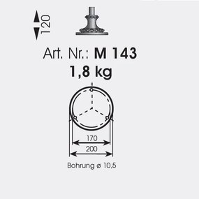 Stalp iluminat exterior din fier forjat, inaltime 58cm, AL 6803