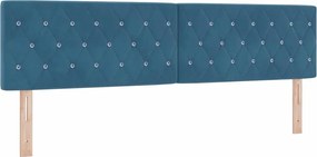 vidaXL Tăblie LED cu benzi LED Manual Albastru închis 180 cm Catifea