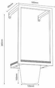 Ghiveci de flori de perete 38x18 cm negru