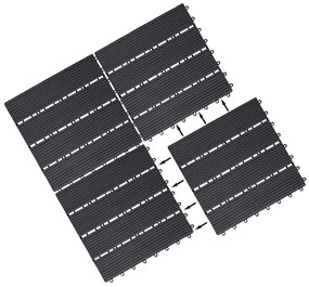 Deuba Plăci WPC - set de 11 bucăți, 30x30 cm, antracit clasic