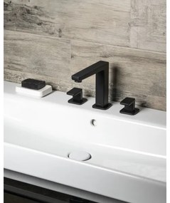 Sapho - Baterie pentru lavoar TURSI, montaj în 3 orificii, negru mat