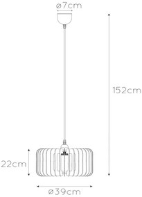 Lustră pe cablu ETTA 1xE27/40W/230V d. 39 cm lemn Lucide 46406/39/76
