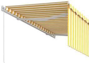 Copertina retractabila manual cu stor, galben  alb, 3x2,5 m Galben si alb, 3 x 2.5 m