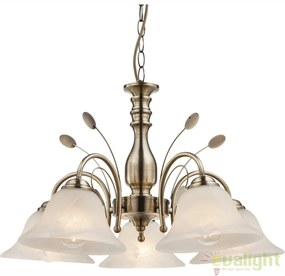 Candelabru design clasic 5 brate finisaj alama antica POSADAS 69007-5H GL
