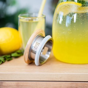 Carafă de sticlă cu capac 4Home BambooHot&Cool, 1,7 l