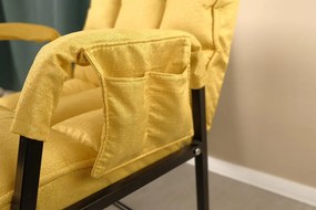 Fotoliu cu suport pentru picioare Yellow Perfetto