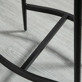 HOMCOM Set 2 Scaune de Bar în Stil Industrial, din Piele Ecologică, 48.5x38.5x68.5 cm, Negru și Maro | Aosom Romania