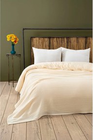 Cuvertură crem din muselină 220x250 cm Muslin – Mijolnir
