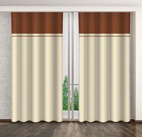 Draperii decorative bej cu dungi maro Lungime: 270 cm