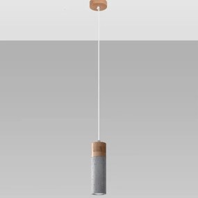 Lustră pe cablu ZANE 1xGU10/40W/230V beton/lemn Sollux SL.0965