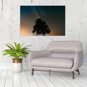 Tablou cu cerul nocturn și copaci (90x60 cm)