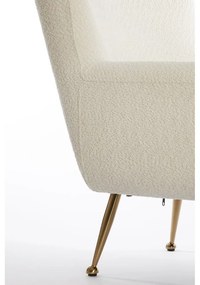 Fotoliu crem cu tapițerie din țesătură bouclé Vinstra – Light &amp; Living