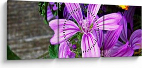 Tablou -flori de câmp (cu ceas) (90x30 cm)