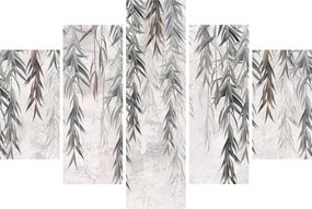 Tablou - Crenguțe de salcie, tencuiala gri (150x105 cm)