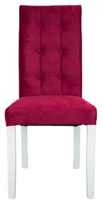 Scaun living TEO LUX, lemn alb, rosu, 46x46x97 cm