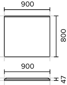 Kolpa San Quadrum Oglinda cu iluminare LED 90x80 cm