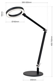 Veioza/Lampa de masa LED reglabila stil minimalist RINGO
