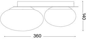 Plafonieră LED Ideal Lux NINFEA 2xLED/9W/230V auriu