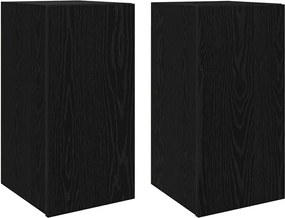 vidaXL Dulap pentru TV pe Perete 2 pcs Stejar Negru 30,5 x 30 x 60 cm