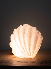 Lampa de masa, alba, din rasina, Shell