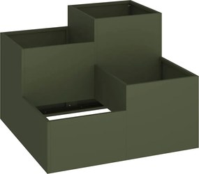 vidaXL Vază pentru Grădină Olivengrønn 100 x 100 x 60 cm Oțel