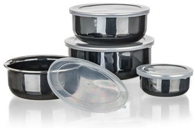 Set de boluri emailate Banquet METALLIC Black, 8bucăți