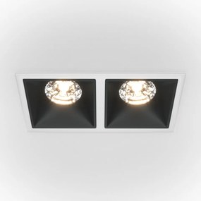 Spot incastrat modern alb negru dublu dimabil 30w Maytoni Alfa Led 3000K